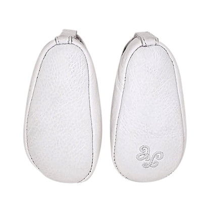 Ballerines blanches en cuir, Tartine et Chocolat, fille 6 mois, vue de dos, chaussons bébé haut de gamme, seconde main chic, état impeccable