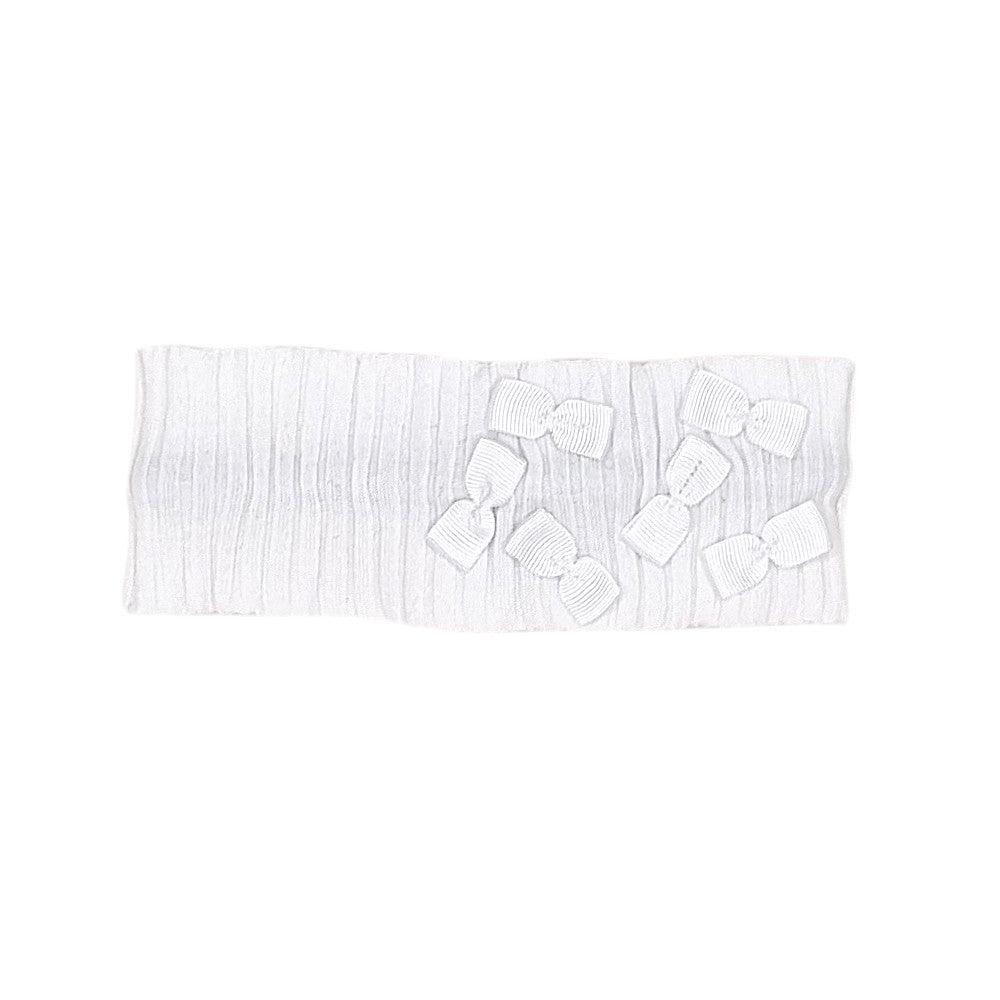 Bandeau bébé fille Lili Gaufrette, blanc à nœuds, taille 6-12 mois, seconde main premium, vue de face