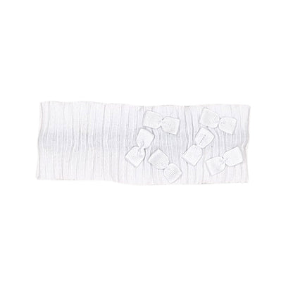 Bandeau bébé fille Lili Gaufrette, blanc à nœuds, taille 6-12 mois, seconde main premium, vue de face