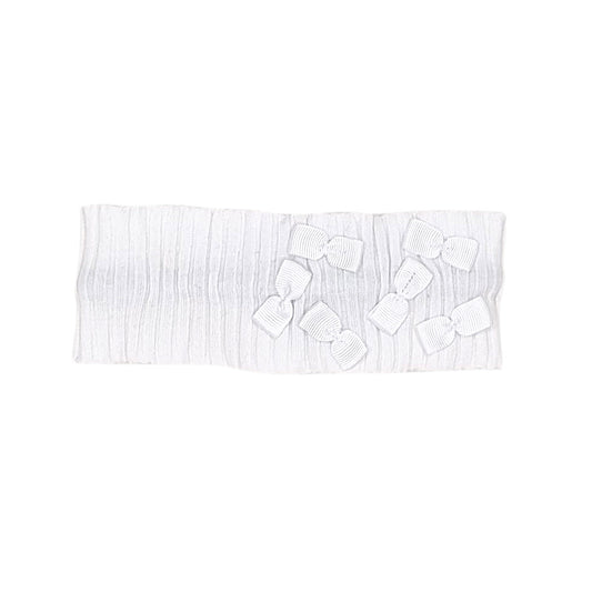 Bandeau bébé fille Lili Gaufrette, blanc à nœuds, taille 6-12 mois, seconde main premium, vue de face