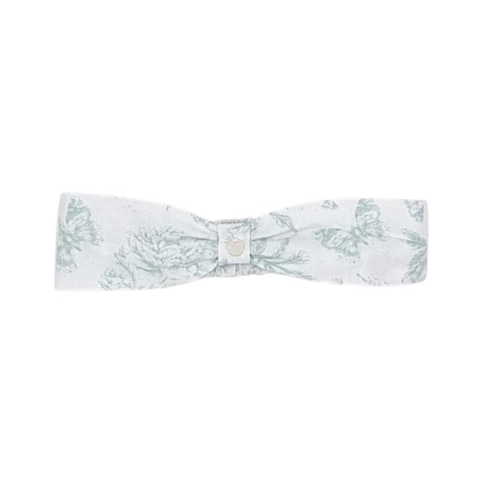 Bandeau bébé fille Tartine et Chocolat, blanc/vert imprimé papillons, taille 6-12 mois, seconde main haut de gamme, vue de face