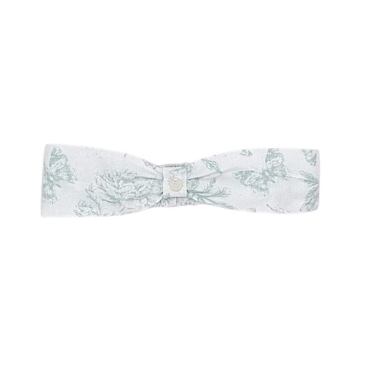 Bandeau bébé fille Tartine et Chocolat, blanc/vert imprimé papillons, taille 6-12 mois, seconde main haut de gamme, vue de face