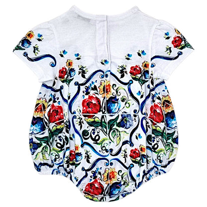 Barboteuse bébé multicolore motif fleurs Dolce & Gabbana, vue de dos, fille 6-9 mois