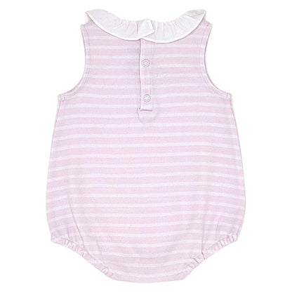 Barboteuse bébé rose à collerette Jacadi, vue de dos, fille 6 mois