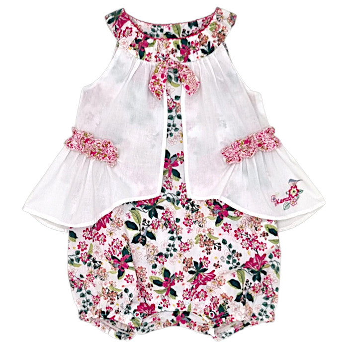 Barboteuse bébé fille Kenzo Kids, multicolore imprimé fleuri, taille 6 mois, seconde main luxe, vue de face