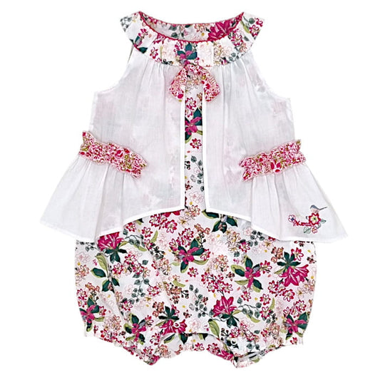 Barboteuse multicolore imprimé fleuri, marque Kenzo, 6 mois, vue de face, vêtement bébé fille luxe de seconde main