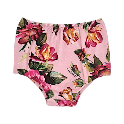 Bloomer bébé fille Dolce & Gabbana, rose imprimé fleuri, taille 18-24 mois, seconde main luxe, vue de face