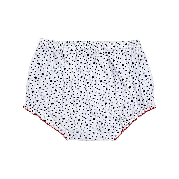 Bloomer bébé blanc/bleu motif étoiles IKKS, vue de dos, fille 18 mois
