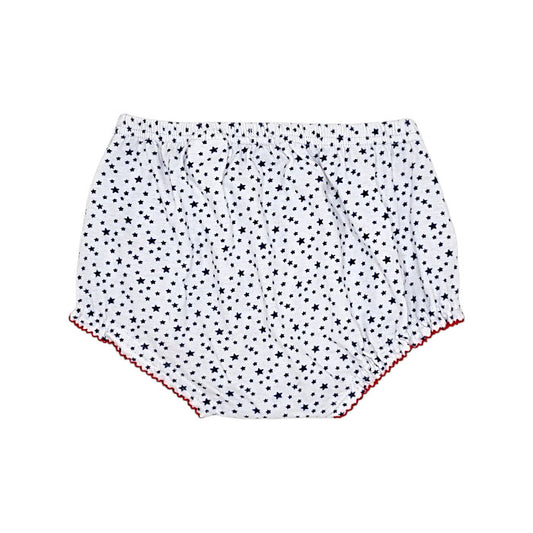 Bloomer bébé blanc/bleu motif étoiles IKKS, vue de dos, fille 18 mois