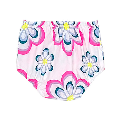 Bloomer bébé blanc/rose motif fleurs Jacadi, vue de dos, fille 12 mois