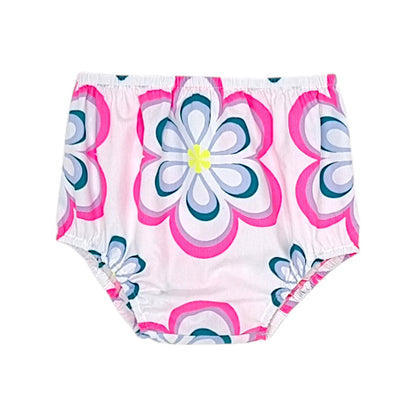 Bloomer bébé fille Jacadi, blanc/rose motif fleurs, taille 12 mois, seconde main haut de gamme, vue de face