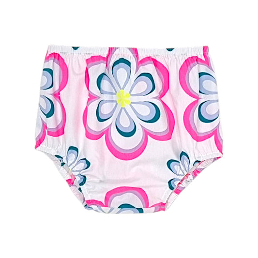 Bloomer bébé fille Jacadi, blanc/rose motif fleurs, taille 12 mois, seconde main haut de gamme, vue de face