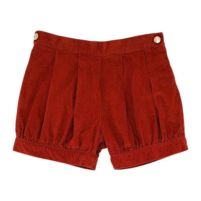 Bloomer bébé fille Jacadi, rouille en velours, taille 24 mois, seconde main haut de gamme, vue de face