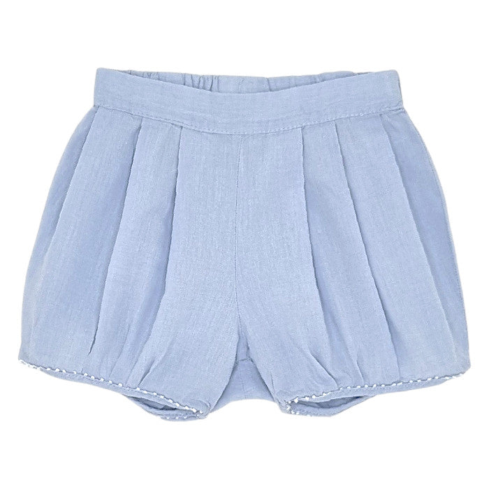 Bloomer bébé fille Jacadi, bleu plissé, taille 6 mois, seconde main haut de gamme, vue de face