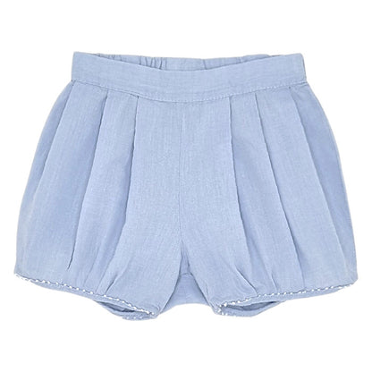 Bloomer bébé fille Jacadi, bleu plissé, taille 6 mois, seconde main haut de gamme, vue de face