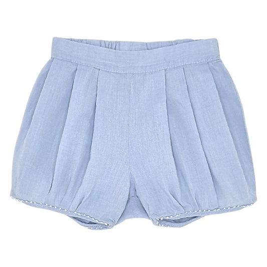 Bloomer bébé fille Jacadi, bleu plissé, taille 6 mois, seconde main haut de gamme, vue de face