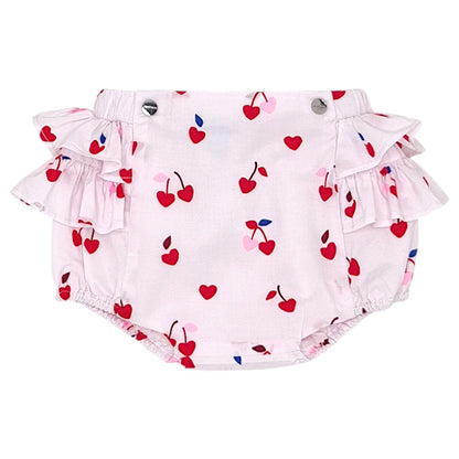 Bloomer bébé fille Jacadi, rose volanté, taille 6 mois, seconde main haut de gamme, vue de face