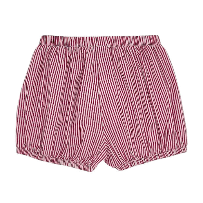 Bloomer bébé rouge/blanc à rayures Monnalisa, vue de dos, fille 24 mois