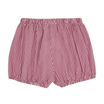 Bloomer bébé rouge/blanc à rayures Monnalisa, vue de dos, fille 24 mois