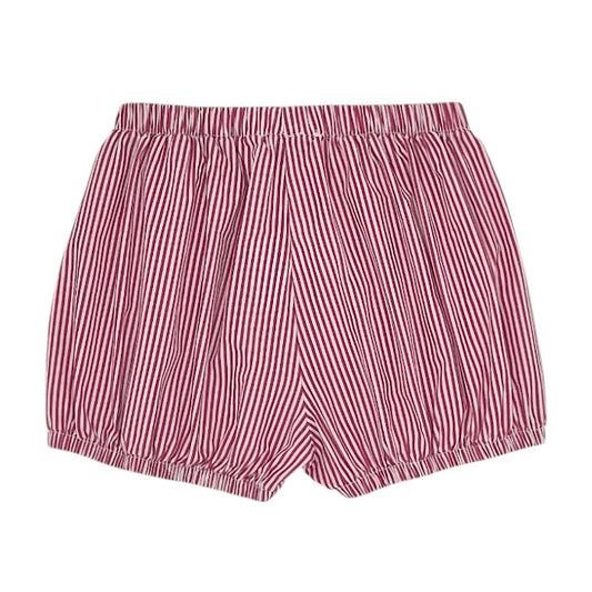 Bloomer bébé rouge/blanc à rayures Monnalisa, vue de dos, fille 24 mois