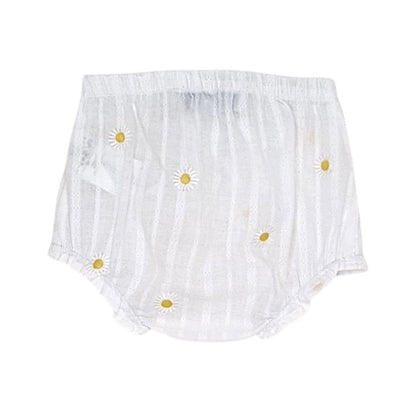 Bloomer bébé blanc motif marguerites Tartine et Chocolat, vue de dos, fille 3 mois