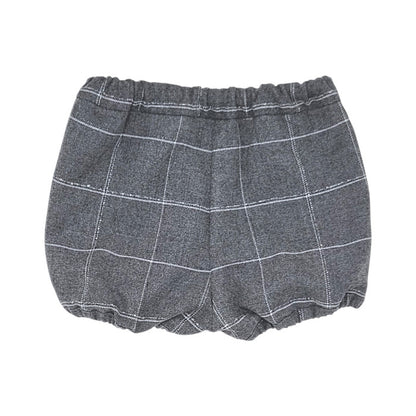 Bloomer bébé gris à carreaux Tartine et Chocolat, vue de dos, fille 6 mois