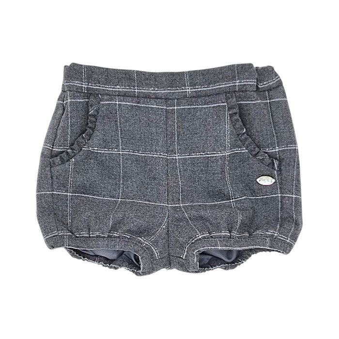 Bloomer bébé fille Tartine et Chocolat, gris à carreaux, taille 6 mois, seconde main haut de gamme, vue de face