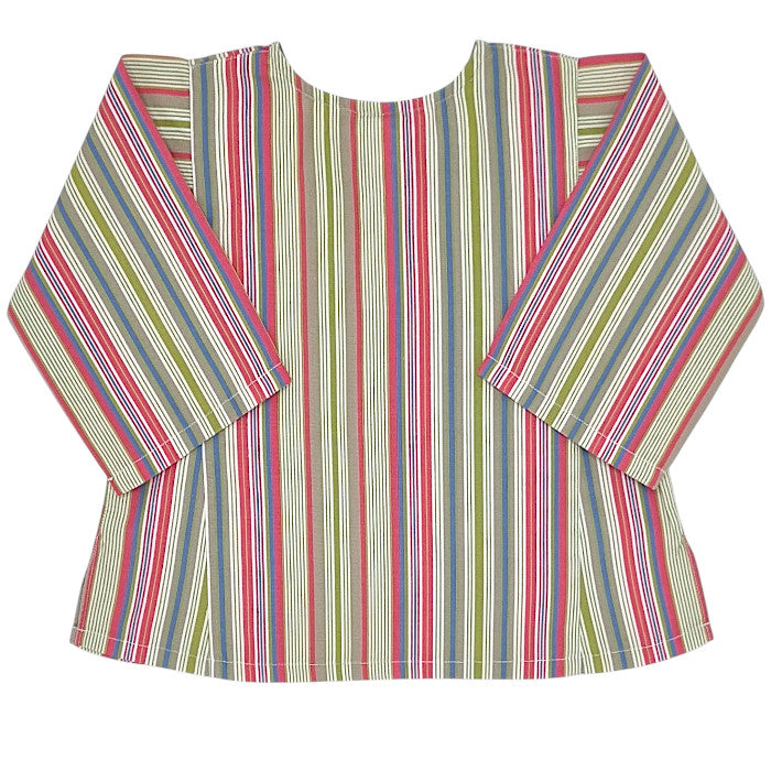 Blouse bébé multicolore à rayures Bonpoint, vue de dos, fille 6 mois