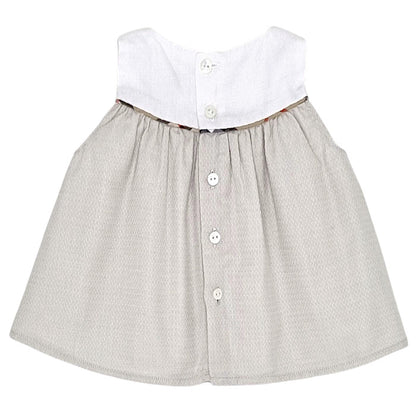 Blouse bébé blanc/beige en coton Burberry, vue de dos, fille 6 mois