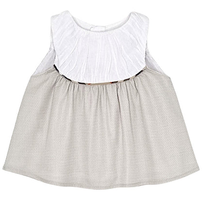 Blouse bébé fille Burberry Kids, blanc/beige en coton, taille 6 mois, seconde main luxe, vue de face