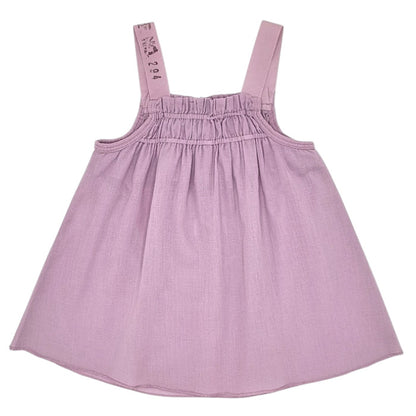 Blouse bébé parme à bretelles IKKS, vue de dos, fille 36 mois