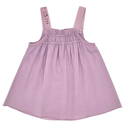 Blouse bébé parme à bretelles IKKS, vue de dos, fille 36 mois