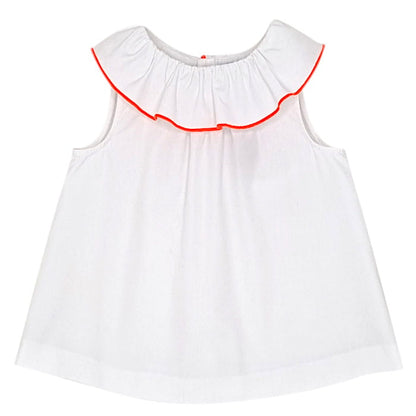 Blouse blanche à collerette, Jacadi, 18 mois, vue de face, vêtement bébé fille seconde main de marque à petit prix