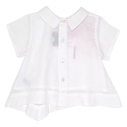 Blouse bébé blanc asymétrique Kenzo, vue de dos, fille 12 mois