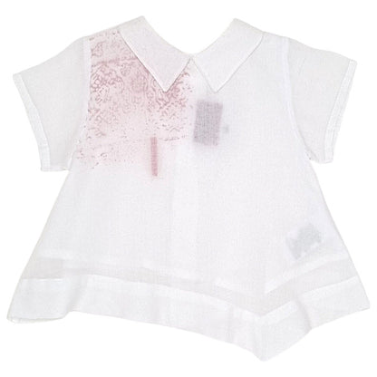 Blouse bébé fille Kenzo Kids, blanc asymétrique, taille 12 mois, seconde main luxe, vue de face