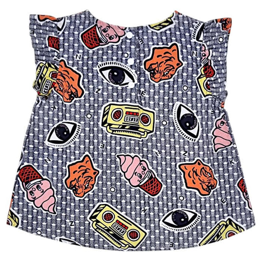 Blouse bébé multicolore motif pop Kenzo, vue de dos, fille 24 mois