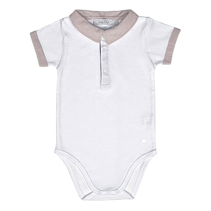 Body baby Dior garçon 12 mois d'occasion blanc à manches courtes