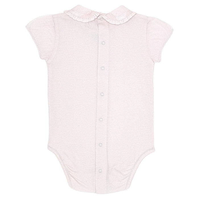 Body bébé rose col Claudine Burberry, vue de dos, fille 12 mois