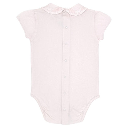 Body bébé rose col Claudine Burberry, vue de dos, fille 12 mois