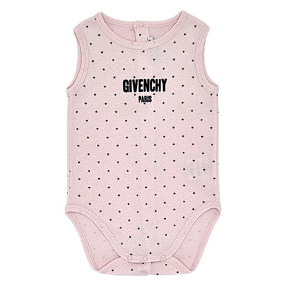 Body bébé fille Givenchy Kids, rose pâle sans manches, taille 9 mois, seconde main luxe, vue de face