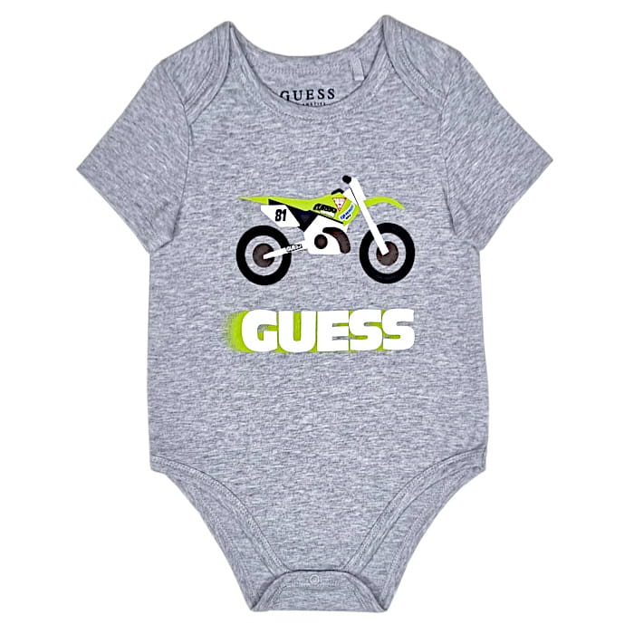 Body Guess bébé garçon 12 mois d'occasion gris chiné illustration moto