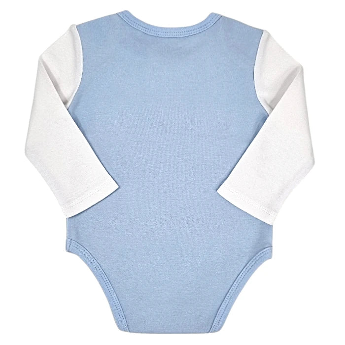 Body bébé garçon Guess 3-6 mois, bleu/blanc, à manches longues