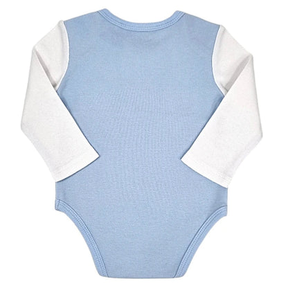Body bébé garçon Guess 3-6 mois, bleu/blanc, à manches longues