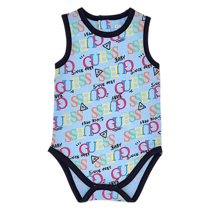 Body bébé garçon Guess, bleu signature, taille 3-6 mois, seconde main premium, vue de face