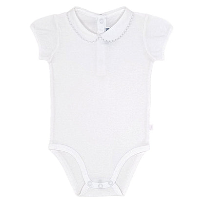 Body bébé fille Jacadi, blanc col festonné, taille 12 mois, seconde main haut de gamme, vue de face