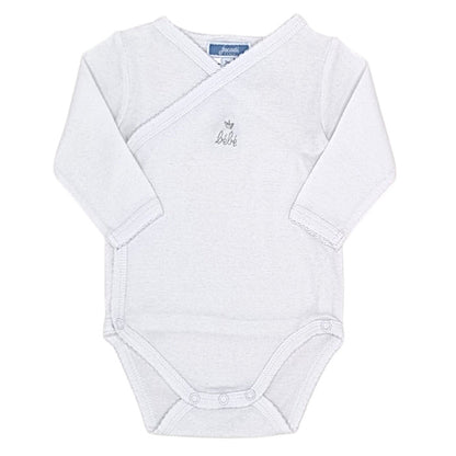 Body bébé mixte Jacadi, blanc croisé, taille 3 mois, seconde main haut de gamme, vue de face
