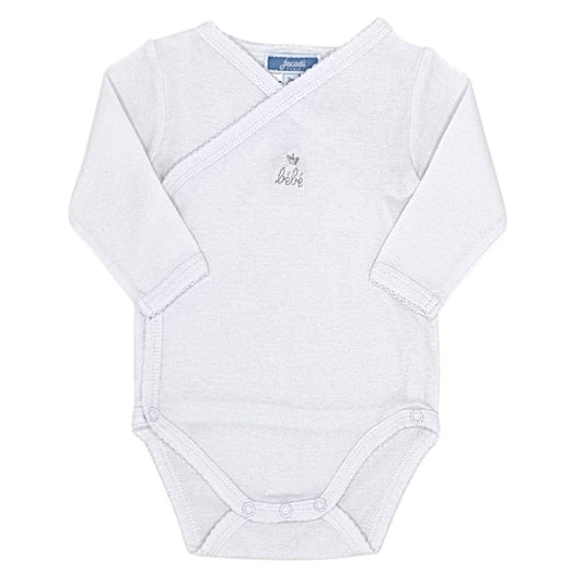 Body bébé mixte Jacadi, blanc croisé, taille 3 mois, seconde main haut de gamme, vue de face