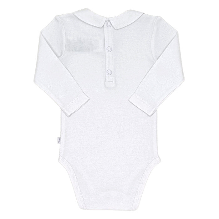 Body bébé blanc manches longues Jacadi, vue de dos, garçon 6 mois