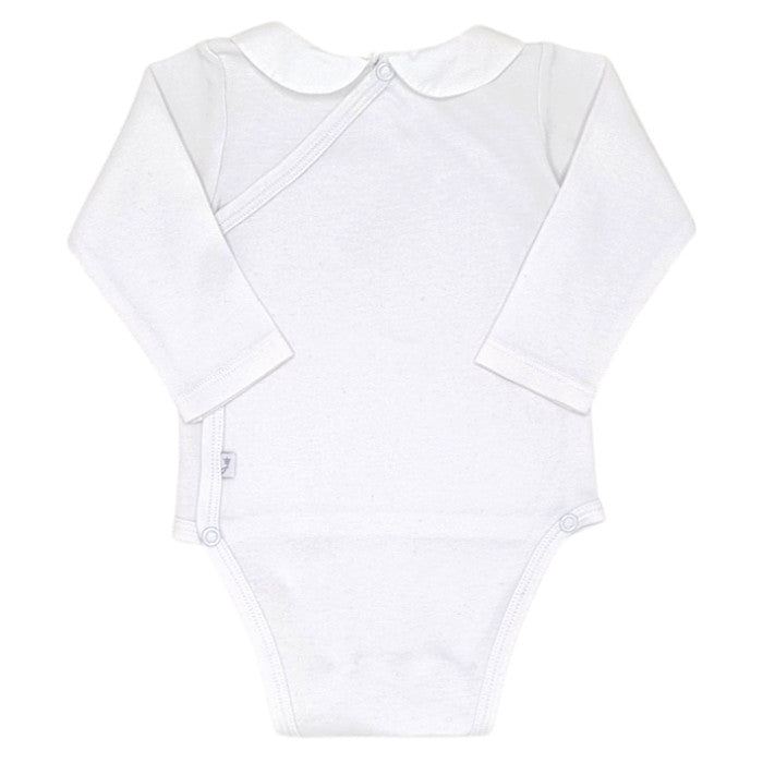 Body bébé blanc à col brodé Jacadi, vue de dos, mixte 6 mois