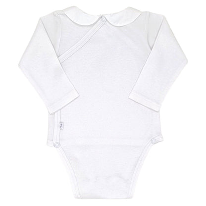 Body bébé blanc à col brodé Jacadi, vue de dos, mixte 6 mois